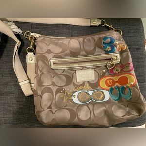 Large, tan, Coach shoulder bag